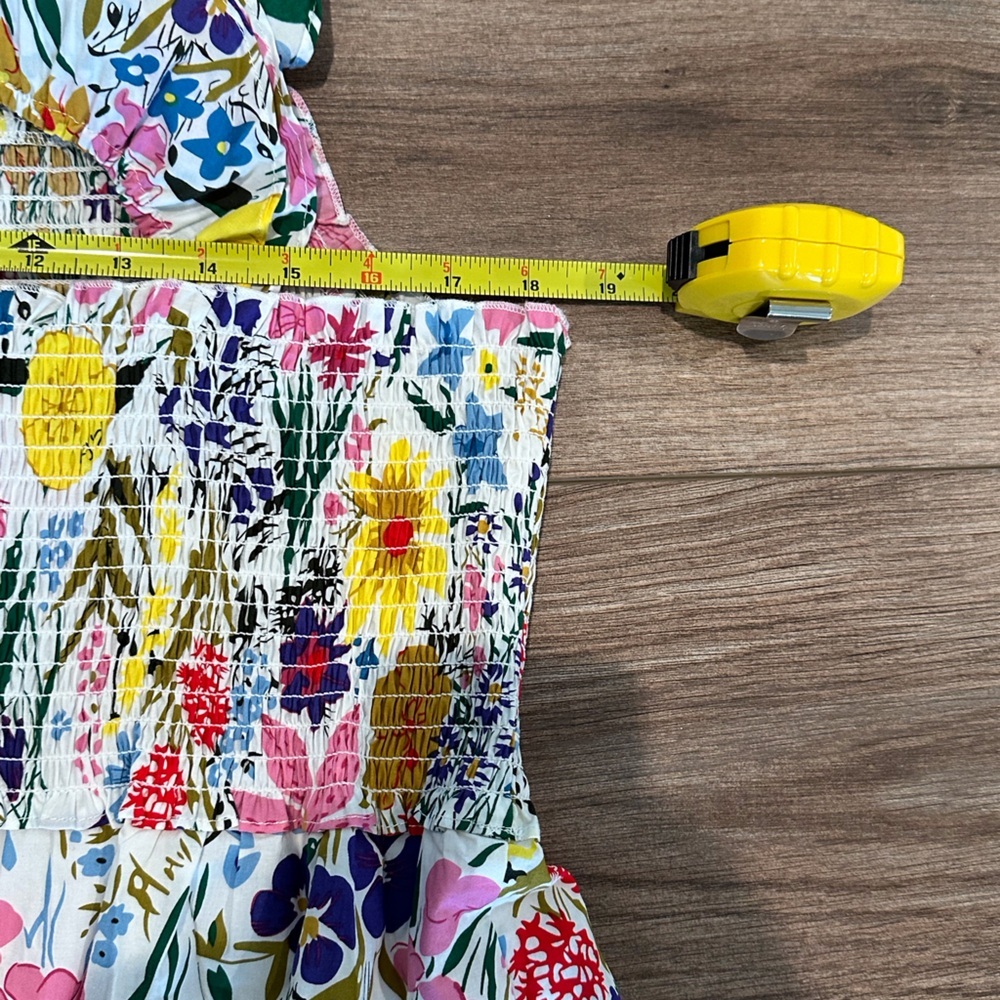 NWT! Anthropologie THML Floral Maxi Smocked Bodice Dress with Ruffle Sleeves - Picture 11 of 13